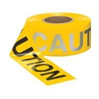 DAY NIGHT CAUTION Barricade Tape Yellow 1000' 2 mil Case by Presco