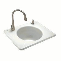 Kohler K-6654-2-0 Tandem Self-Rimming Cast Iron Utility Sink, White