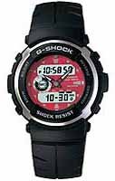 Casio Men's G300-4 G-Shock Red Dial Shock Resistant Watch