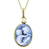 Genuine Agate Everlasting Love Cameo & Opal Pendant