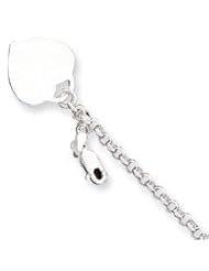 Sterling Silver Heart Charm Bracelet QG1471-7.25"