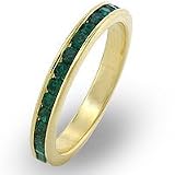14k Gold Plated Simulated Emerald Swarovski Crystal Band