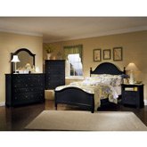 bedroom furniture set, bedroom set, bedroom furniture, Cottage Panel Bedroom Set Black by Vaughan Bassett Furniture