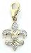 Jewelry : Fleur De Lis, 14K Gold Diamond Charm