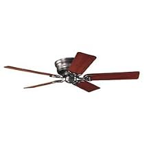 Hunter 20807 Low Profile III 52-Inch Antique-Pewter Ceiling Fan with 5 Walnut/Light-Cherry Blades