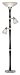 Black Walnut Chrome With Side Lights Torchiere Floor Lamp