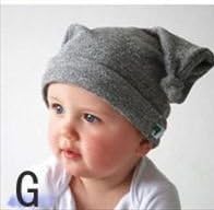 The new children's pictures cartoons hedging cotton infant children baby hat hats horn knot (Gray)