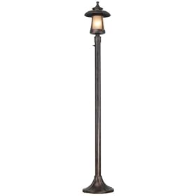 1 light Portable Post Lantern, 72HX10D, GOLDEN BRONZE by 