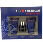 ALL AMERICAN STETSON by Coty Gift Set for MEN: SET-COLOGNE SPRAY 1.7 OZ & AFTERSHAVE LOTION WITH ALOE 4 OZ & HAIR & BODY WASH 4 OZ