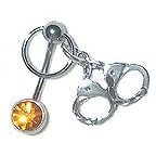 Shallow Belly Piercing Size Barbell - Handcuff .925 sterling silver design, belly button... by 