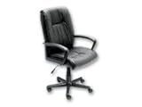 Lavered Comfort Genuine Leather Chair, Black
