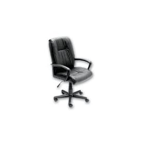Lavered Comfort Genuine Leather Chair, Black