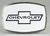 Chevrolet Belt Buckle, White Enamel Background 3