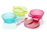 2 X PINK Weaning Bowls with Lid & Spoon (6 m+),Microwave safe