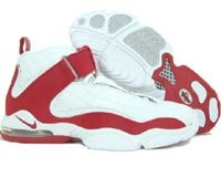 Nike Basketball Shoes-Nike Max Penny IV White / Red / Grey Basketball Shoe-Mens Nike Basketball Shoes-Mens Basketball Shoes