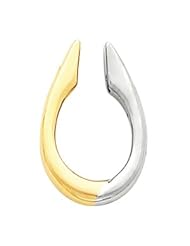 Genuine IceCarats Designer Jewelry Gift 14K Yellow/White Gold Two Tone Pendant Enhancer. Enhancer Two Tone Pendant Enhancer In 14K Yellow/White Gold