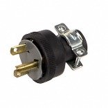 Plugs & Connectors: 3 Wire Rubber Plug Black