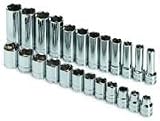 S K Hand Tools (SKT89024) 24 Piece 3/8 Drive Metric Deep 6 Point Socket Set