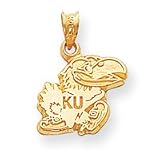 14k Collegiate University of Kansas Jayhawk Charm
