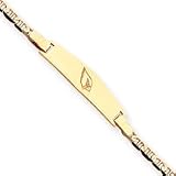 14K Arizona Cardinals Small Logo Id w/Anchor Chain