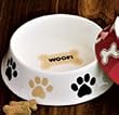 Woof! Bone China Dog Bowl - Paw Prints