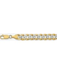 9.50 White Pave Light Flat Cuban Chain 26"