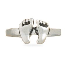 Oxidized Feet Toe Ring