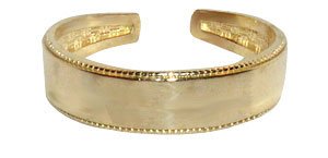 10 KT Yellow Gold Toering Flat Braided Toe Ring