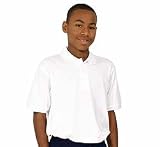 Unisex White Short Sleeve Knit Polo Shirt by French Toast (Size 10)