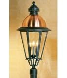 IMAGE OF Hanover Lantern B51630CARD South Bend Large 4 Light Outdoor Post Lamp in Antique Red with Clear Beveled Glass glass