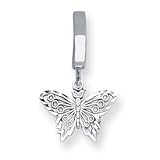 14K White Gold Filagree Butterfly TummyToy Belly Ring - JewelryWeb