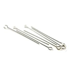 Tiges clou perles oeillets 40mm apprêts pour bijoux - Anthracite / Lot de 200
