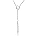 Sterling Silver Box w/Long Bar Necklace 20"