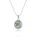 Chuvora Real Irish Four Leaf Clover, Symbol of Good Luck, Half Moon Pendant Necklace