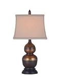 JADE & BRASS RING GOURD LAMP