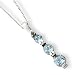 Sterling Silver Three Stone Blue Topaz Necklace - 18 Inch