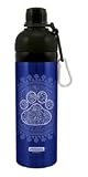 Vessel 24oz Stainless Steel Purplish Blue Paw Medallion K9 Dog Reusable Water Bottle