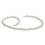 Cultured Freshwater Pearl with Tri Color Gold Bead Necklace