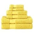 2 Pc Luxury Egyptian Cotton Combed Bath Towels, Yellow Lemon