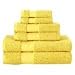 2 Pc Luxury Egyptian Cotton Combed Bath Towels, Yellow Lemon