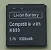 EMARTBUY HIGH POWER SONY ERICCSON C902, R300, SE S500i, T303, T650i, W580i, W980i, Z770i, Z780i, K850i 1000 mAh COMPATIBLE BATTERY