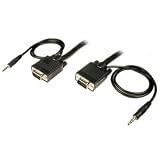 Cables Unlimited PCM-2240-35SVGA Cable With 3.5mm Male to Male Audio (35 Feet, Black)