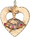 Ballerina on Open Heart, 14K Gold Charm