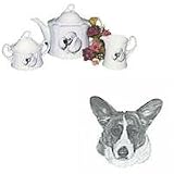 Welsh Corgi, Cardigan Tea Set, Porcelain by Rosalinde