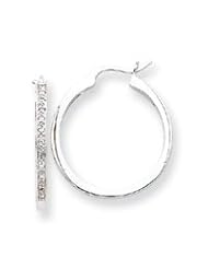 Ann Harrington Jewelry 14k White Gold .50 Ct Tw Diamond In & Out 2 X 23 mm Round Hoop Earrings