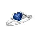 Lab-Created Sapphire and Diamond ring in 10K white gold