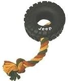 Vo-Toys Jeep Rubber Tire w/Rope w/Tire Tread Dog Toy