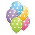 Toy / Game Cool Qualitex 12 Polka Dot Balloons Bright Festive Colors Party Blue Green Pink And Lavender