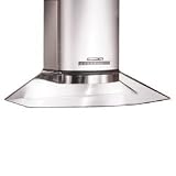Broan Elite Rangemaster Series 629004 36' Mirage Wall Mount Chimney Hood with 450 CFM Centrifugal Internal Blower, Heat Sentry, Variable Speed ElectronicTouch Controls and Glass Canopy