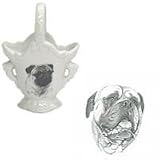 Bull Mastiff Basket, Porcelain by Rosalinde (4.75' tall)